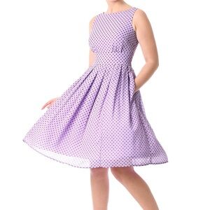Elegant Purple Polka Dot Dress